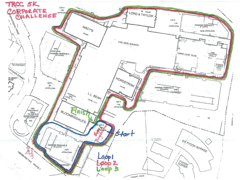 Tysons Chamber 5k course map