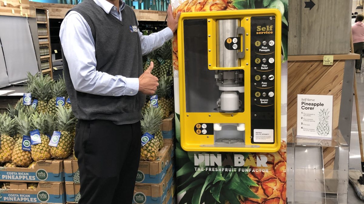 how do you core your pineapple? use this machine at tysons corner whole foods